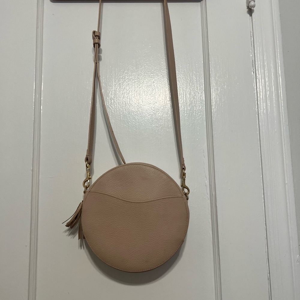 Cuyana blush circle crossbody bag